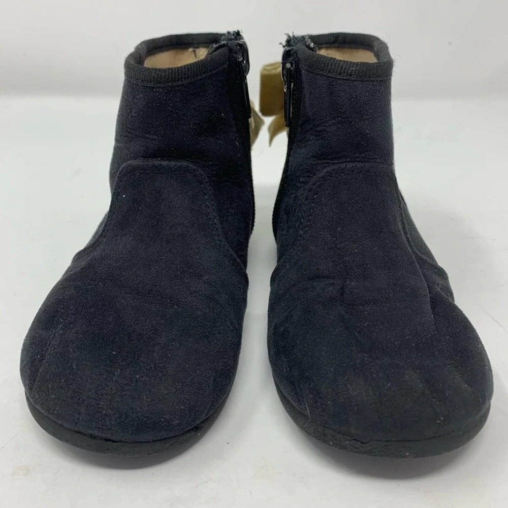 Childrenchic black suede bootie‎ gold bow 24 / 7.5